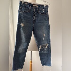 Levi’s distressed wedgie jeans